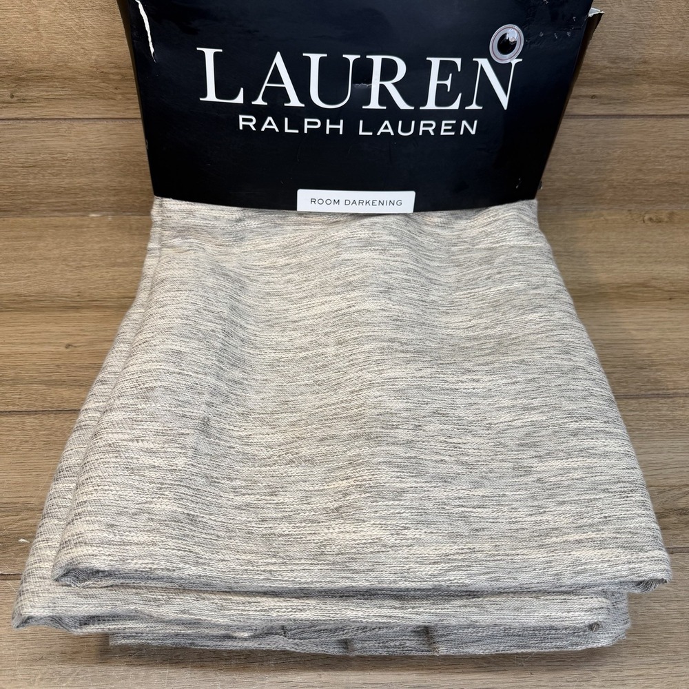 Ralph Lauren Room Darkening Curtains Drape 2 Panels 54" X 84" Brown Back Tab NEW